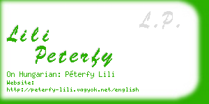 lili peterfy business card