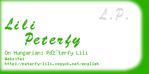 lili peterfy business card